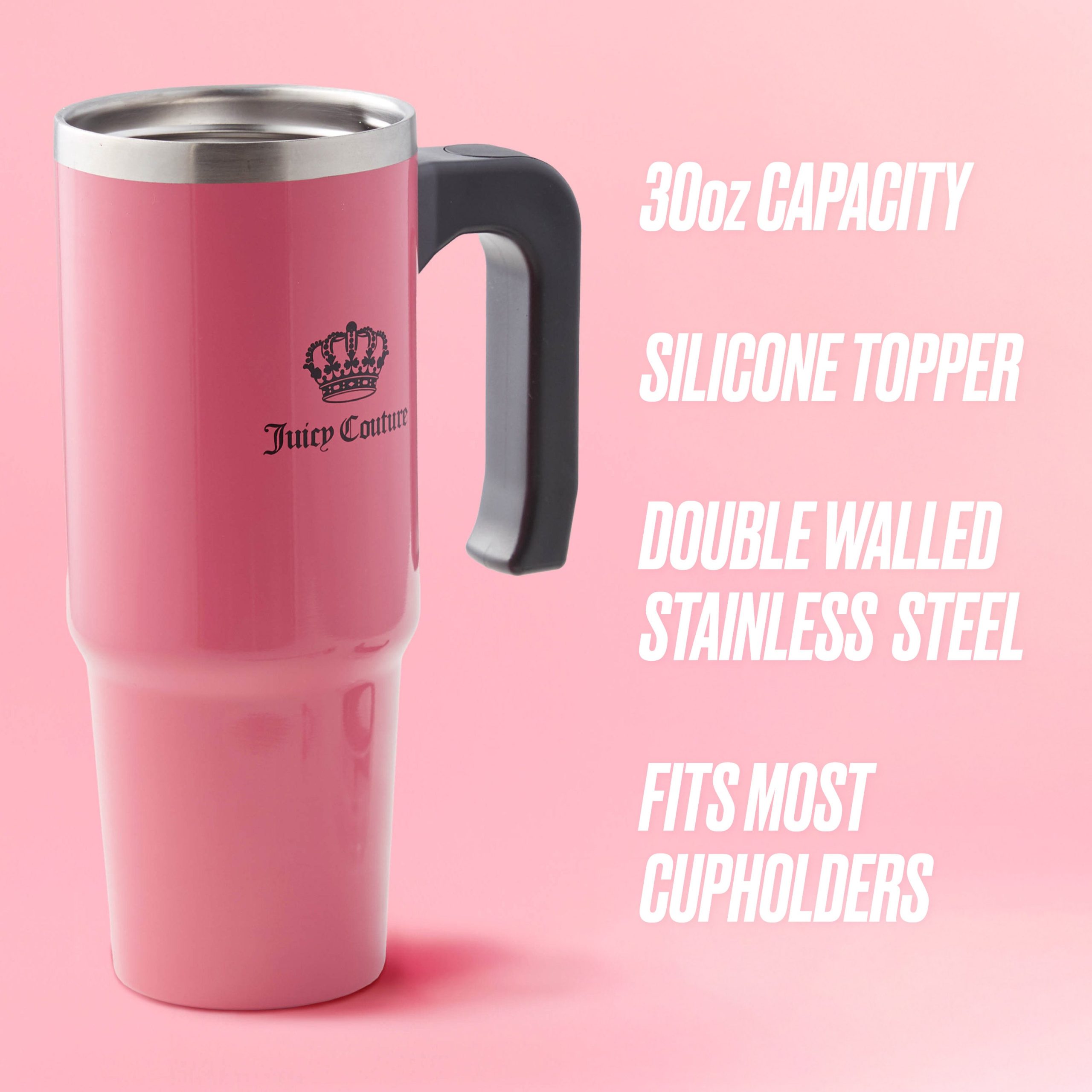 Jetsetter Hydration Stainless Steel Tumbler with Handle. Straw & Topper with Neoprene Crossbody Pouch - Image 2