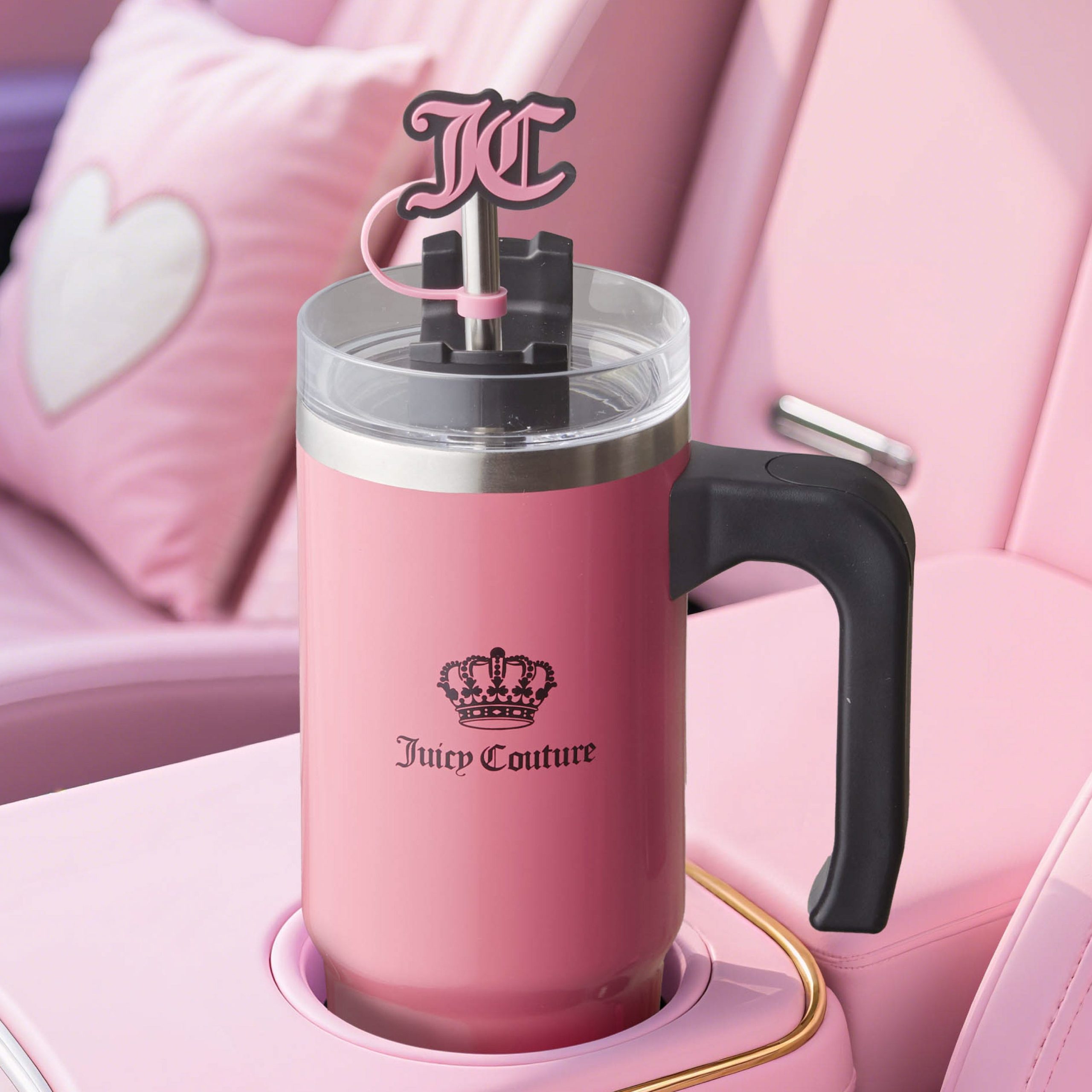 Jetsetter Hydration Stainless Steel Tumbler with Handle. Straw & Topper with Neoprene Crossbody Pouch - Image 6