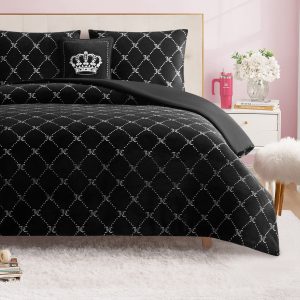 Plush Trellis Link Reversible Comforter Set