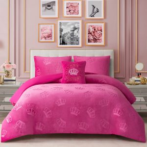 Embossed Plush Crown Comforter Set