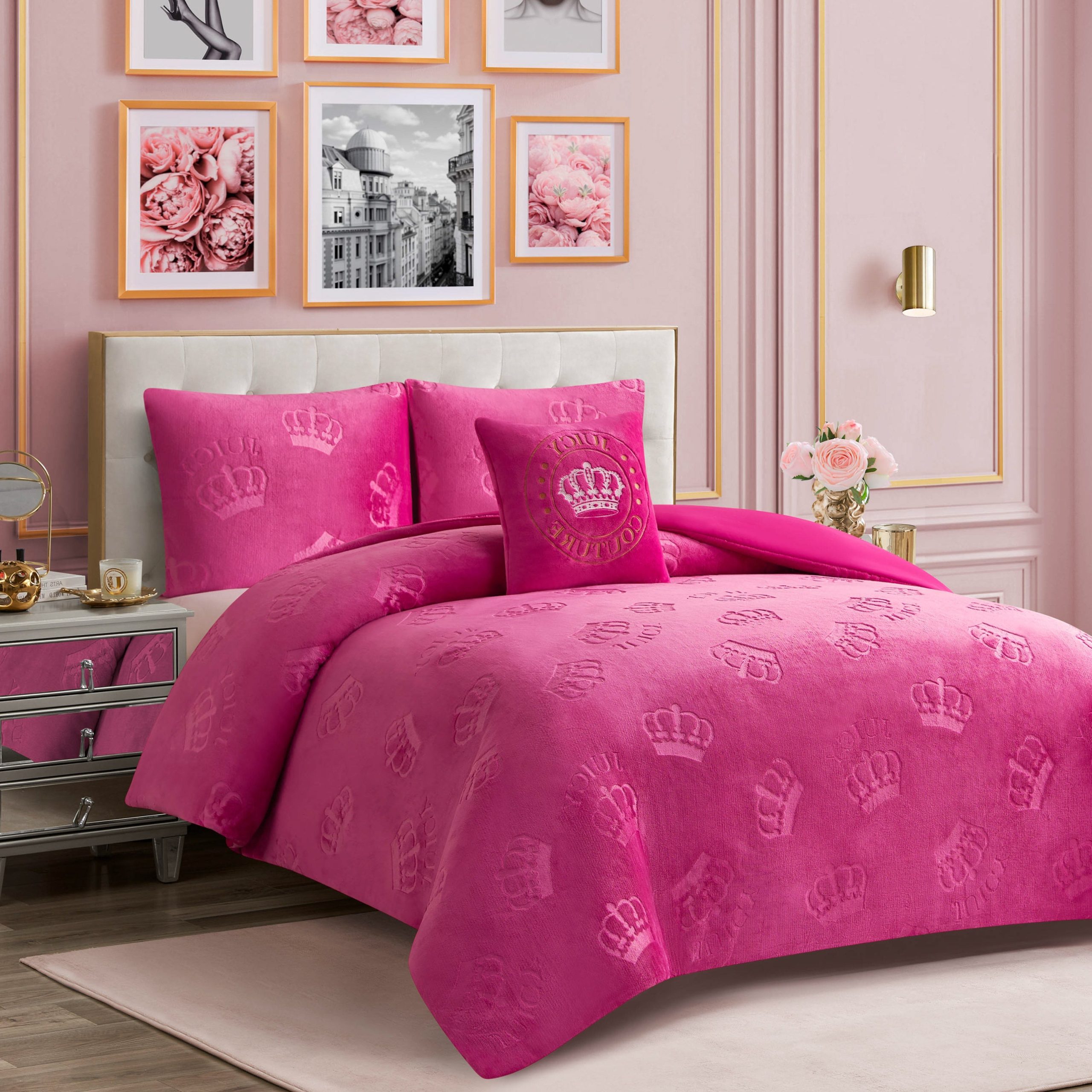 Embossed Plush Crown Comforter Set - Image 2