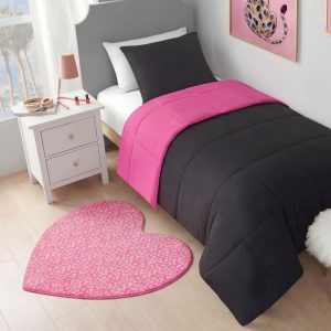 Metallic Leopard Plush Rug. 3' Heart
