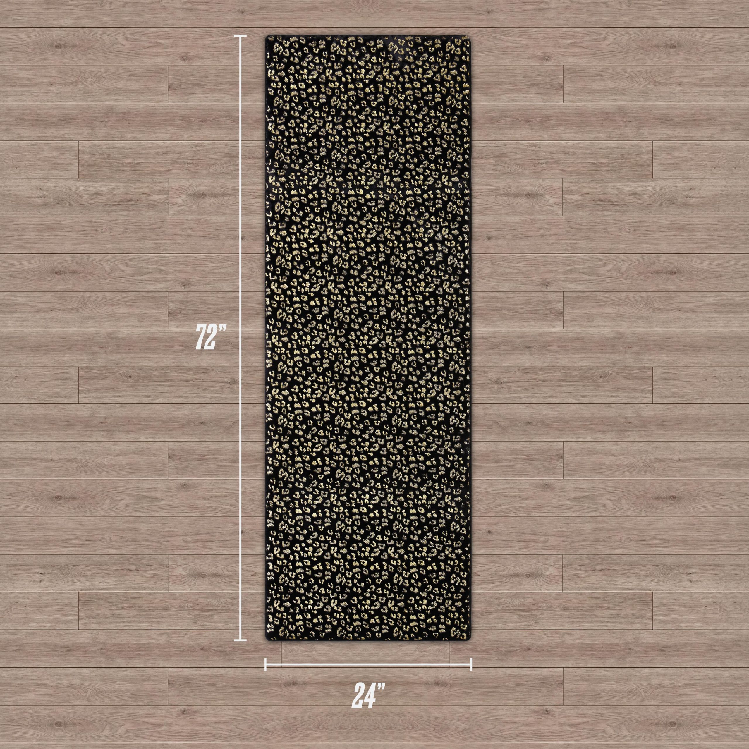 Metallic Leopard Plush Rug. 2' x 6' - Image 3