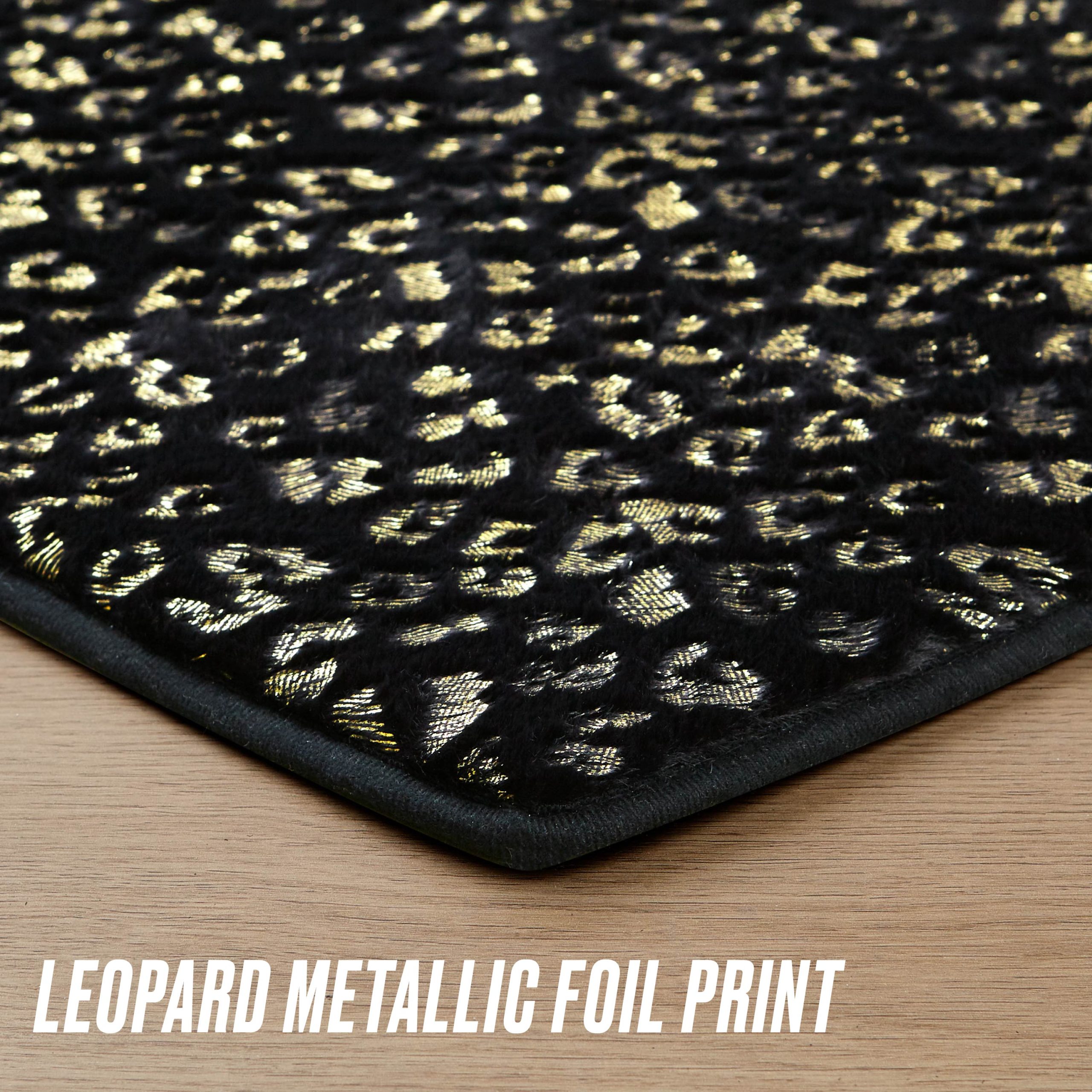 Metallic Leopard Plush Rug. 3' Heart - Image 4