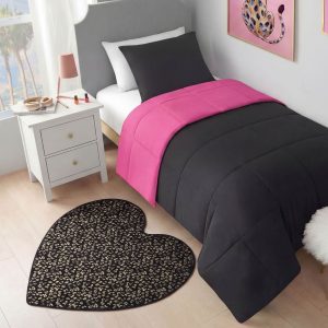 Metallic Leopard Plush Rug. 3' Heart
