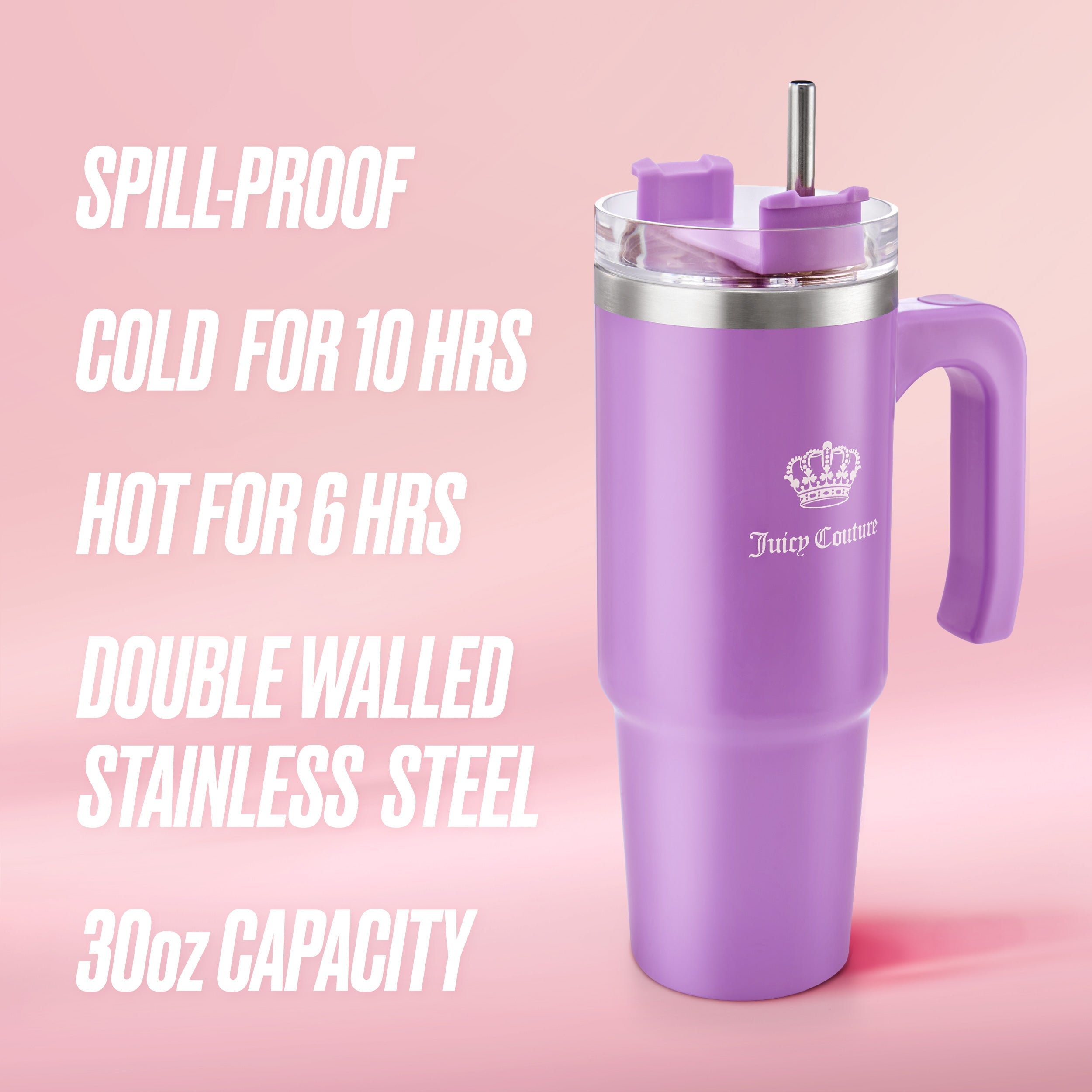 Glam Logo Stainless Steel Water Bottle - Image 3