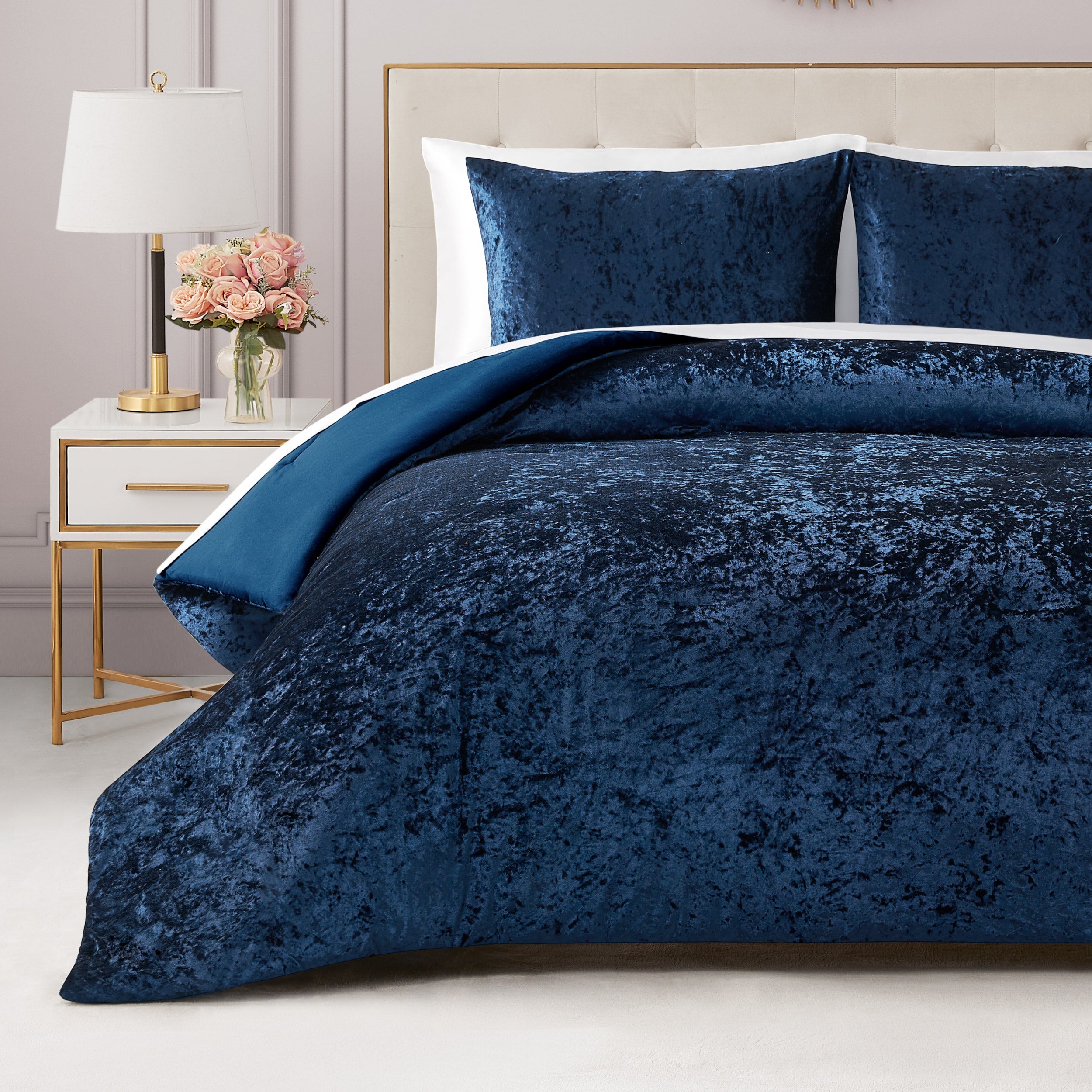 Crushed Velvet Comforter Set - Image 3
