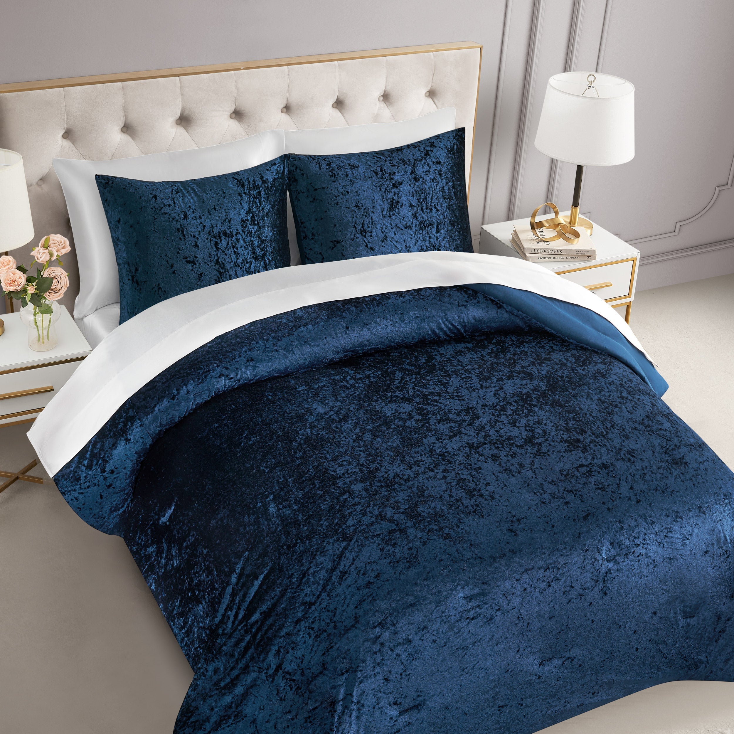Crushed Velvet Comforter Set - Image 2