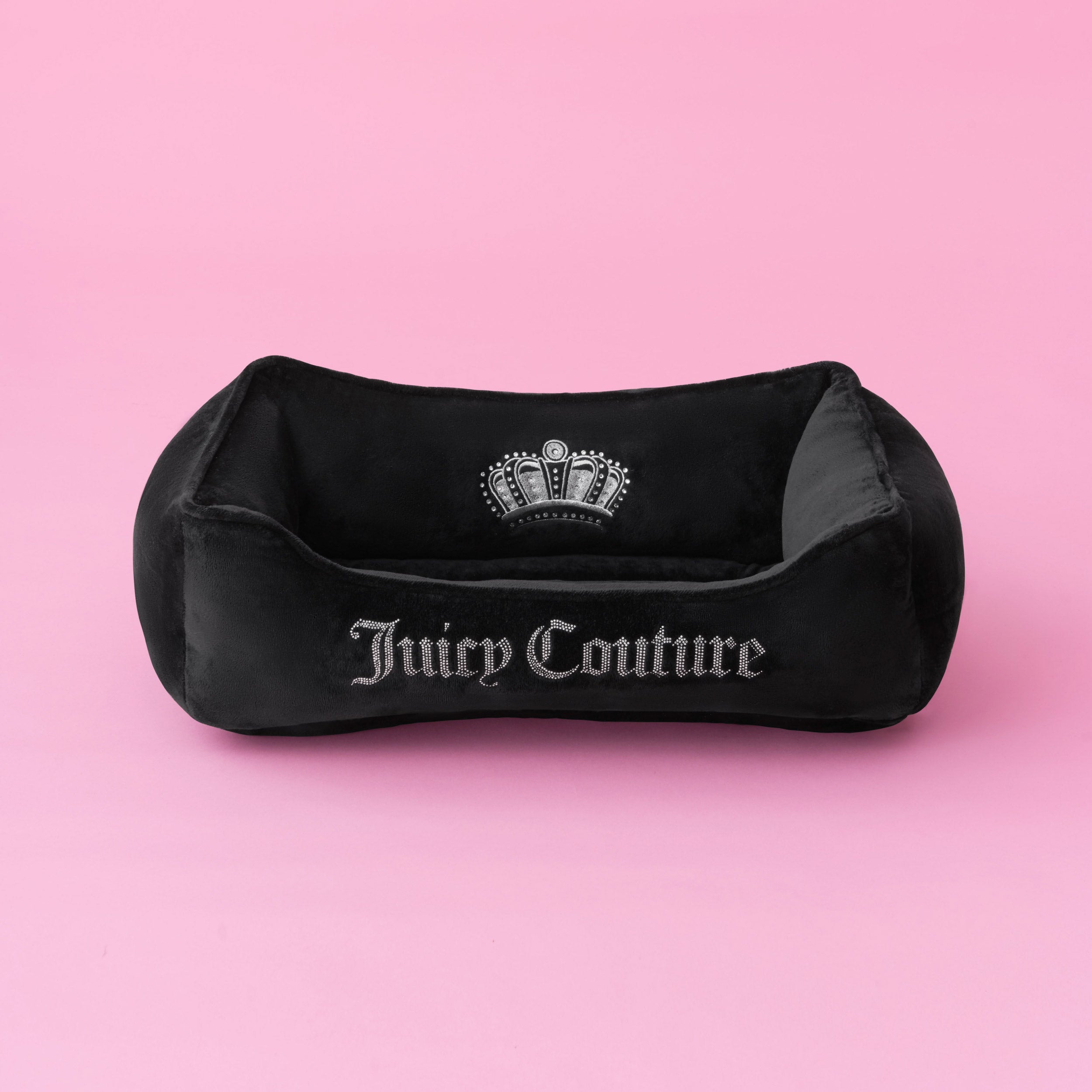 Crown Bling Black Pet Bed