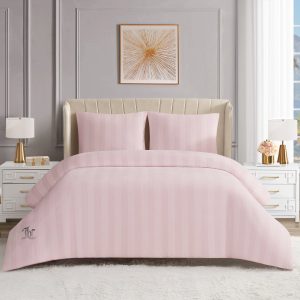 Jenny Velour Striped Jacquard Comforter Set