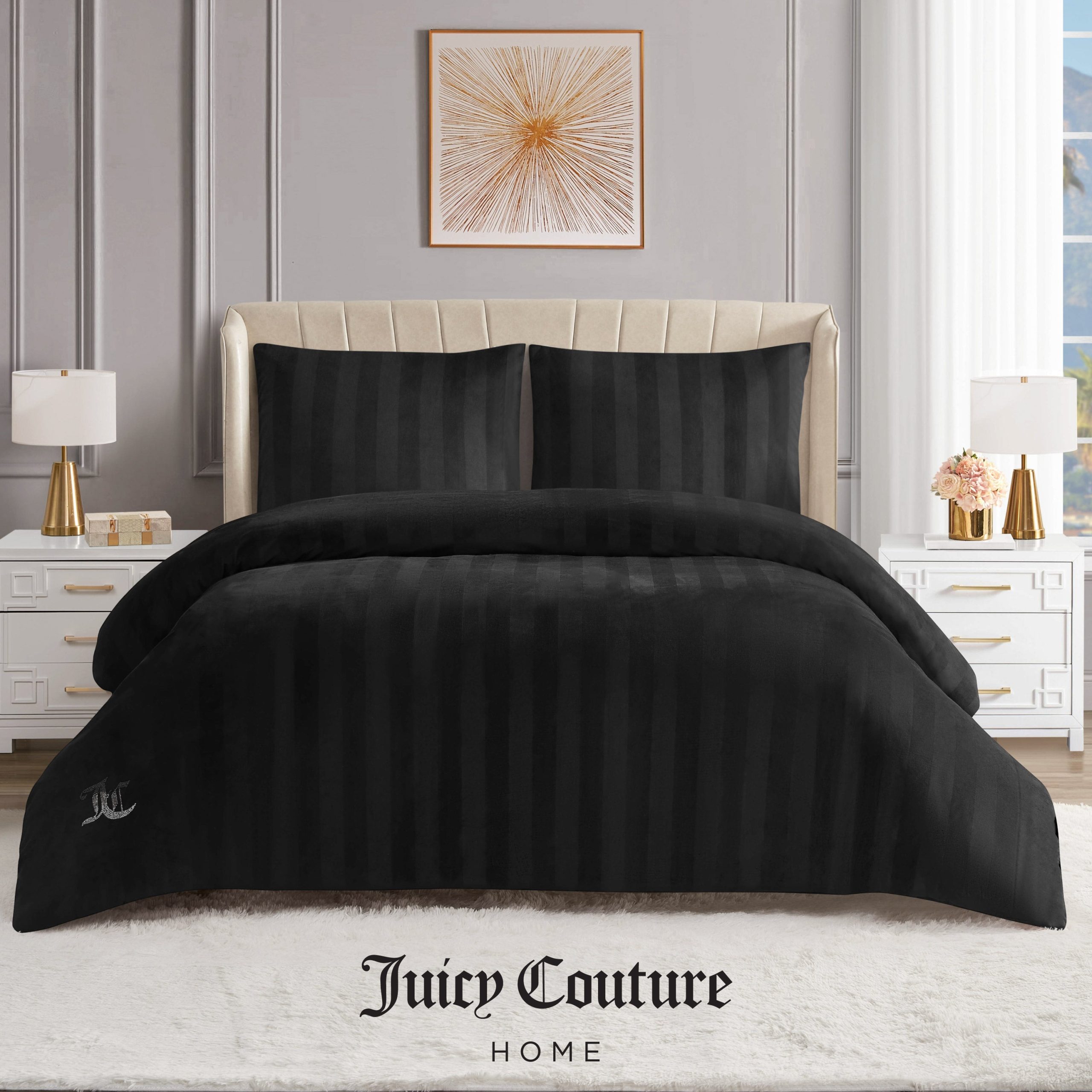 Jenny Velour Striped Jacquard Duvet Set - Image 5