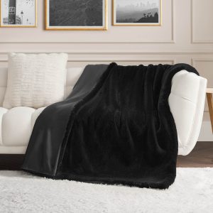 Big Fluffy Solid Faux Fur Blanket