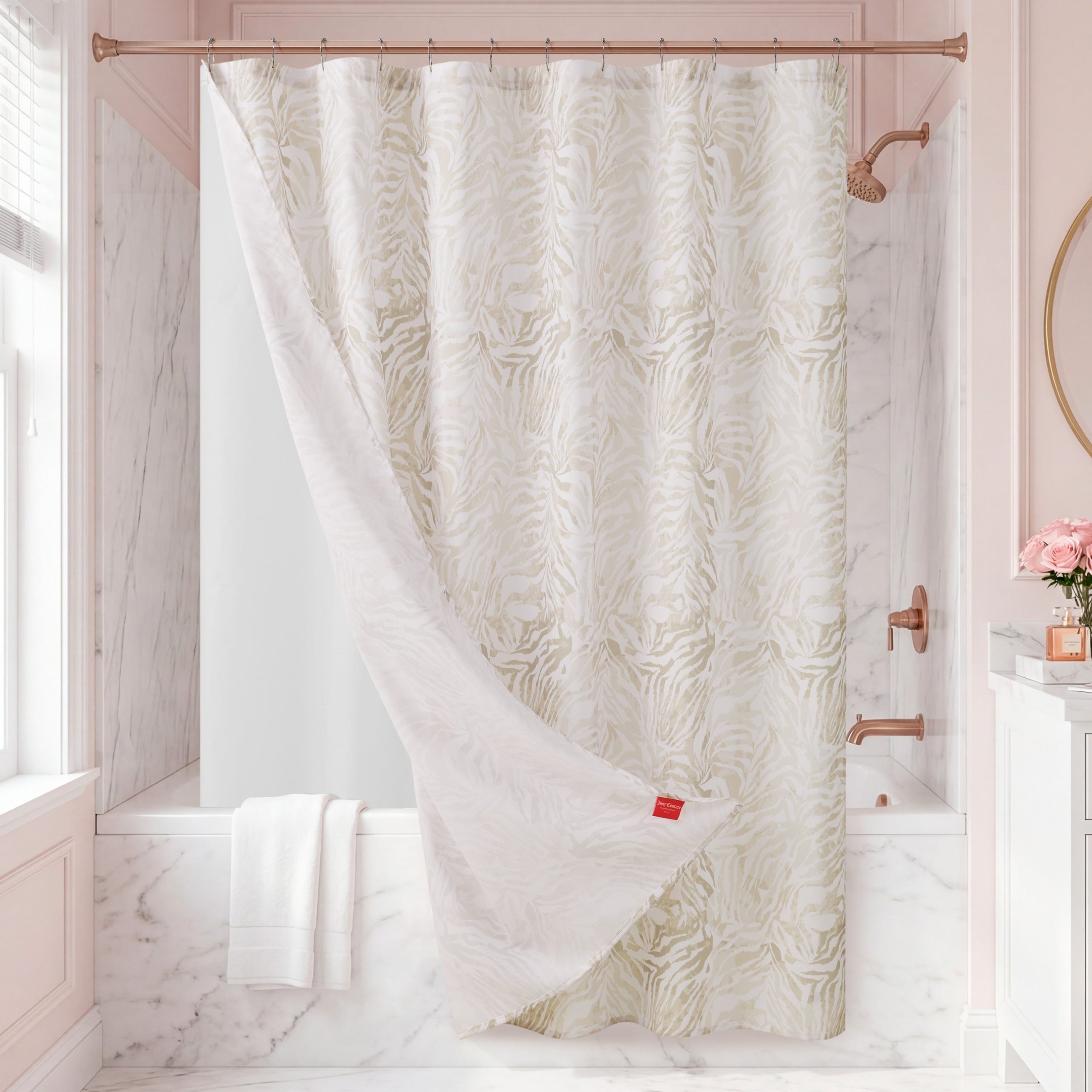 Shower Curtain with PEVA Liner and Hooks 14-Piece Set - Image 2