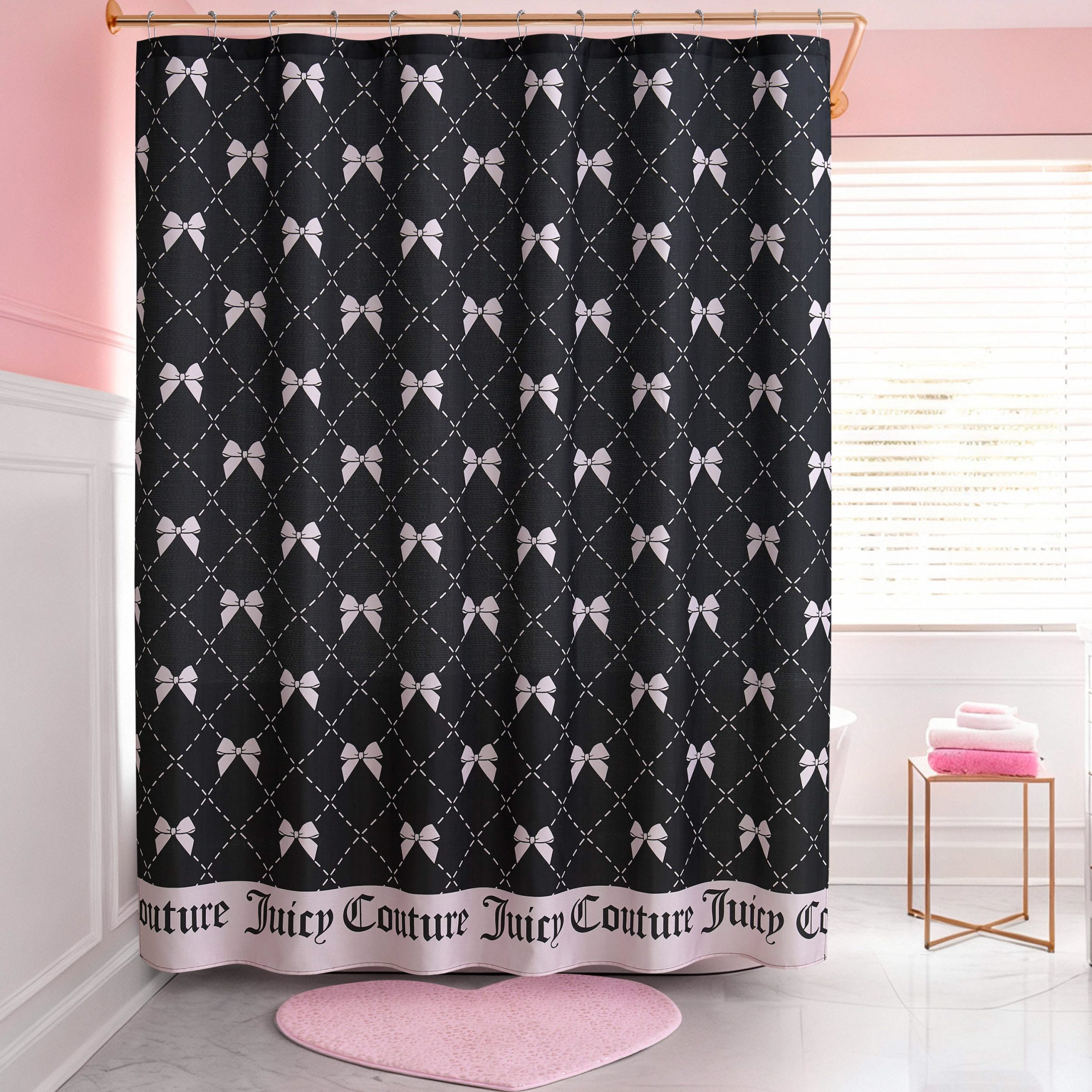 Shower Curtain and Hooks Set