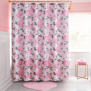 Shower Curtain and Hooks Set
