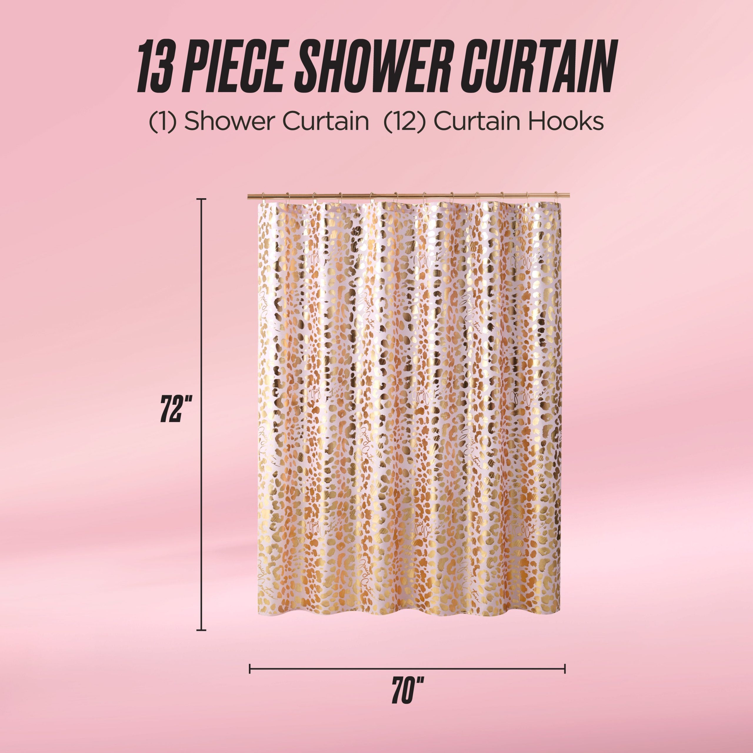 Shower Curtain and Hooks Set - Image 2
