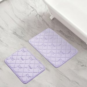 Quilted Memory Foam Bath Mat 2-Piece Set