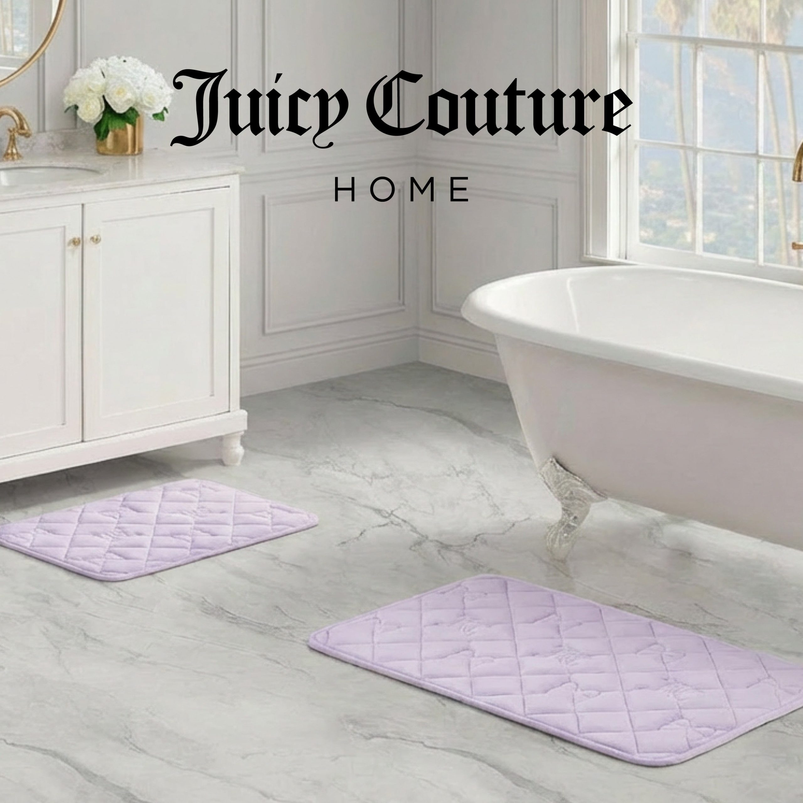 Quilted Memory Foam Bath Mat 2-Piece Set - Image 3