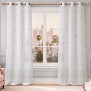 Vertical Bow Ribbon Sheer Window Curtains