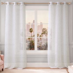 Rose Swirl Sheer Window Curtains