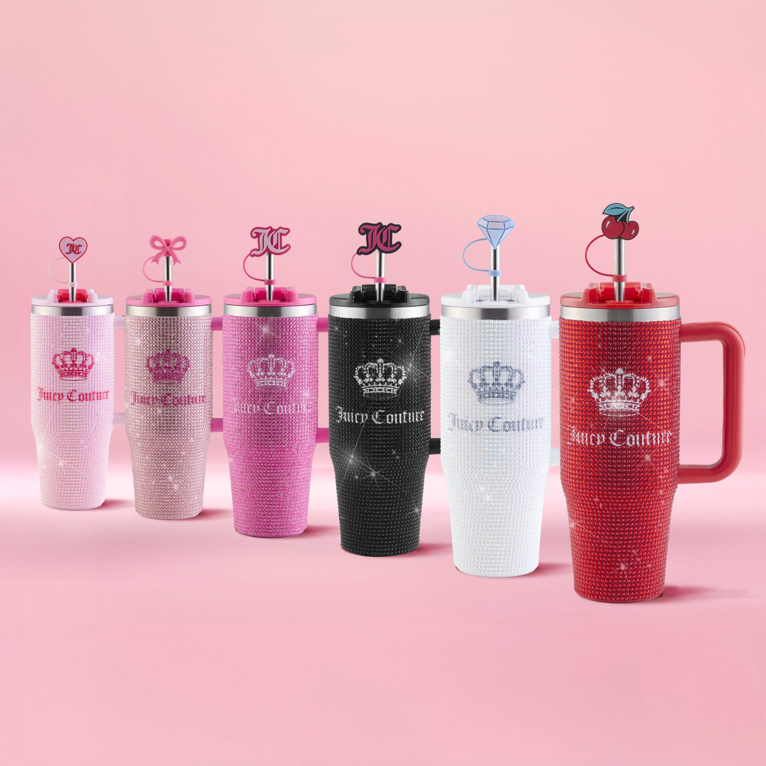 Diamond Bling Stainless Steel Tumbler with Handle and Straw. 30 oz - Image 4