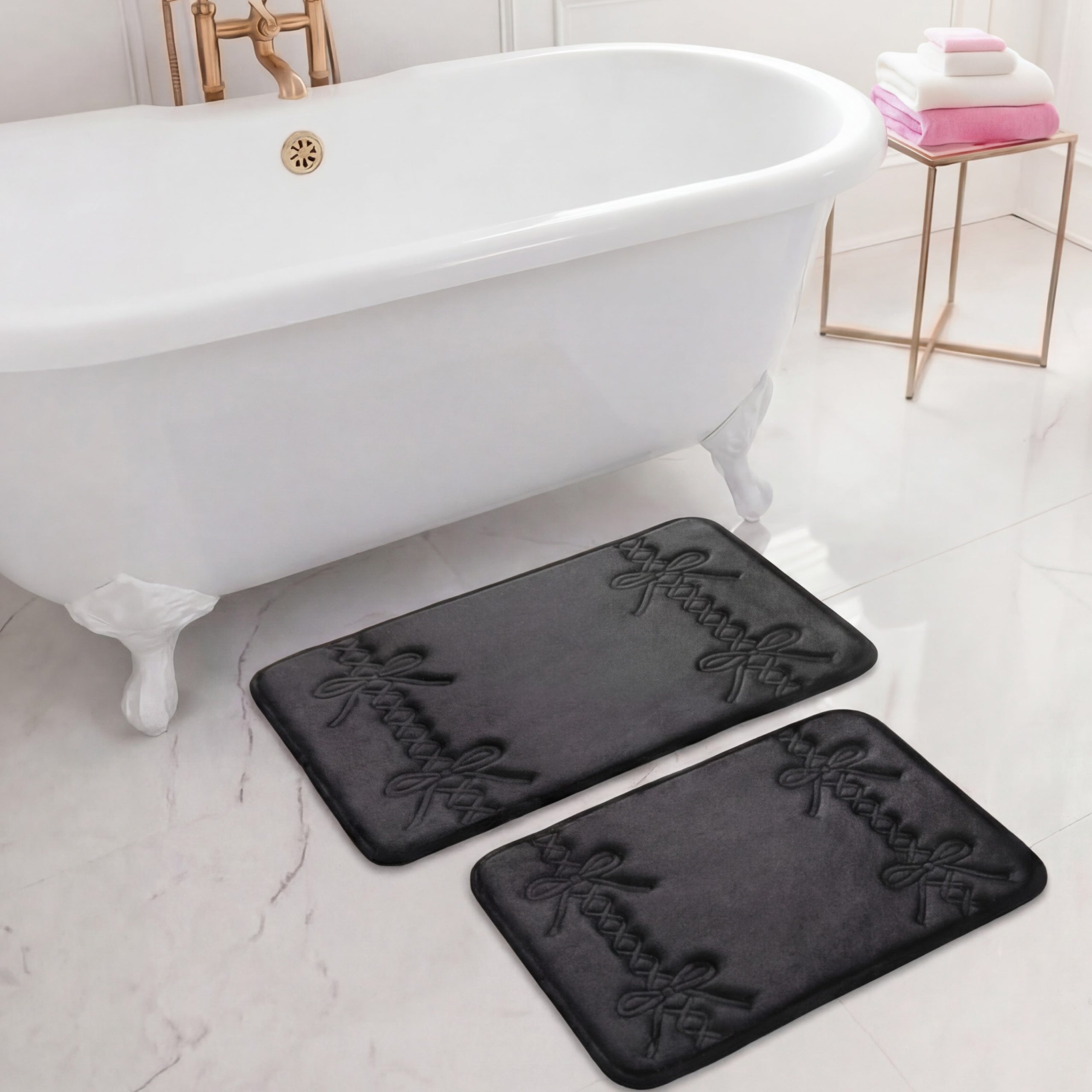 Quilted Memory Foam Bath Mat 2-Piece Set