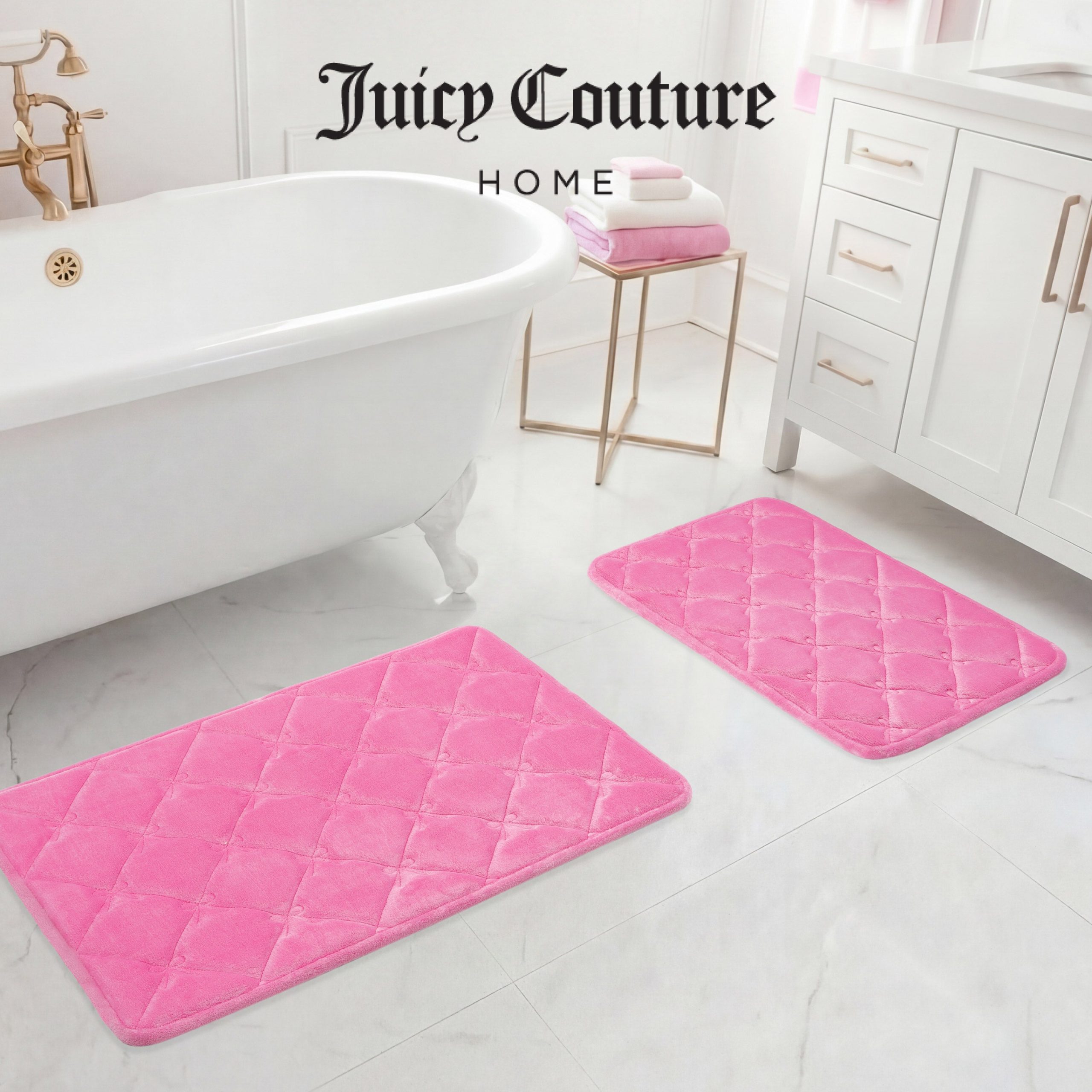 Quilted Memory Foam Bath Mat 2-Piece Set - Image 3