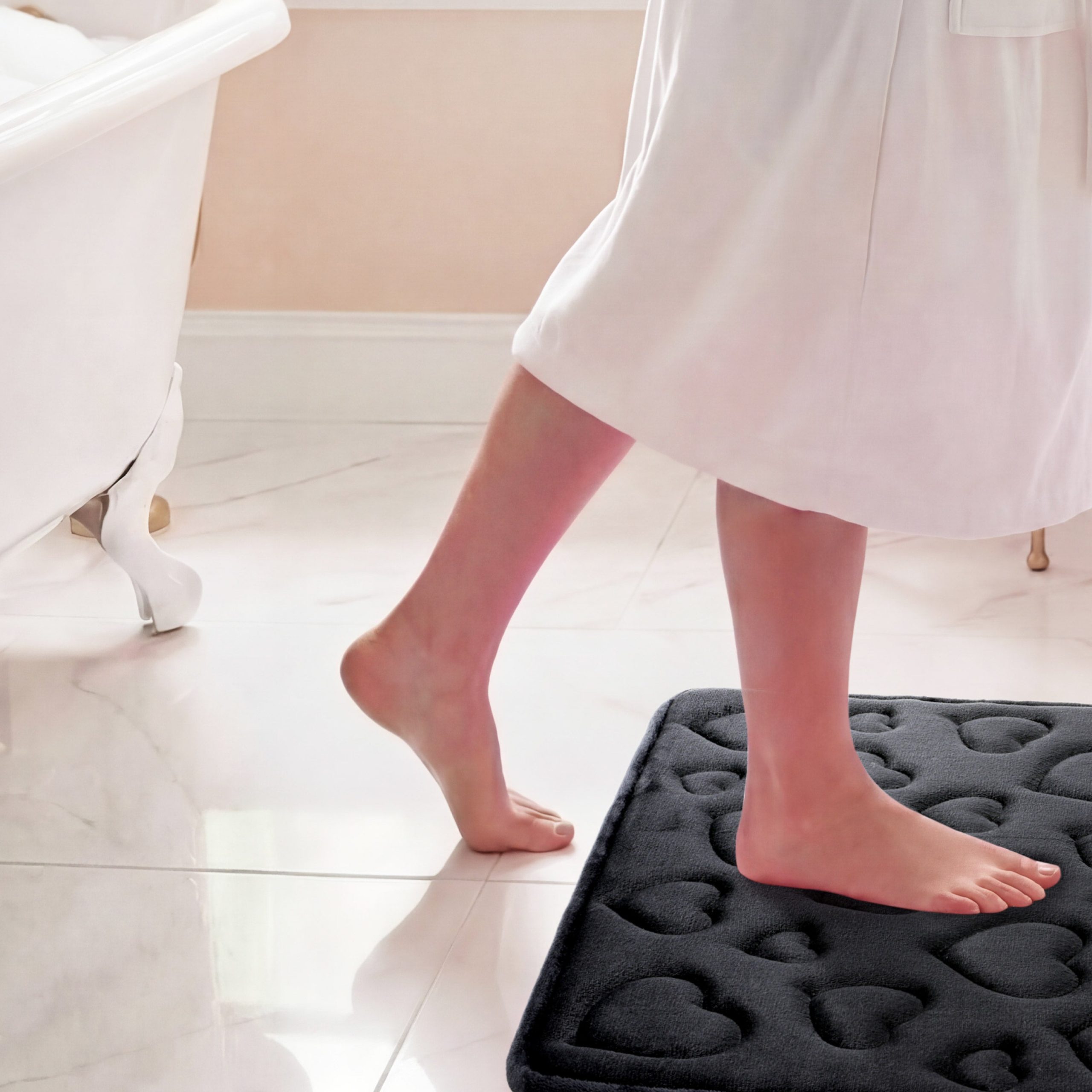 Quilted Memory Foam Bath Mat 2-Piece Set - Image 2