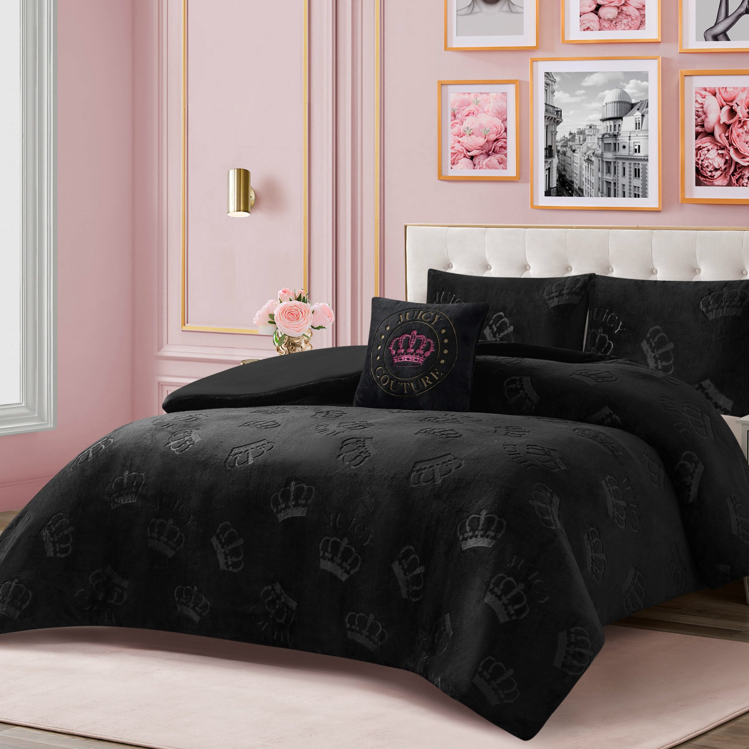 Embossed Plush Crown Comforter Set - Image 2