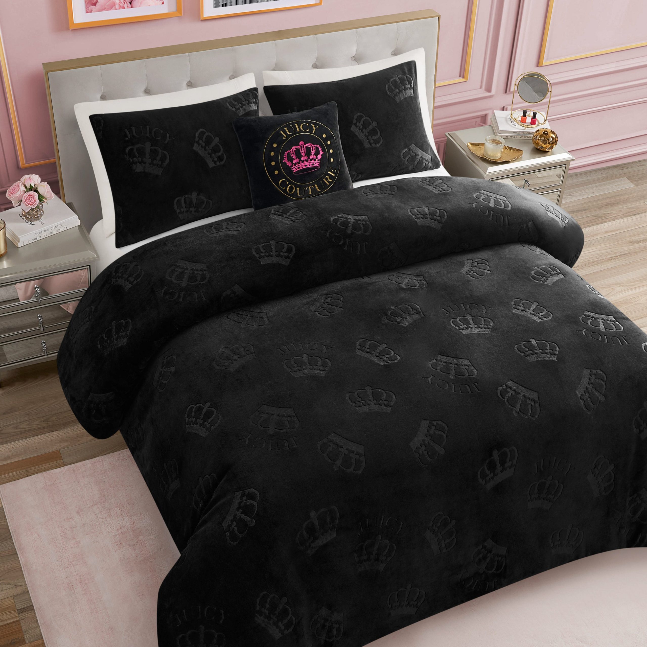 Embossed Plush Crown Comforter Set - Image 3