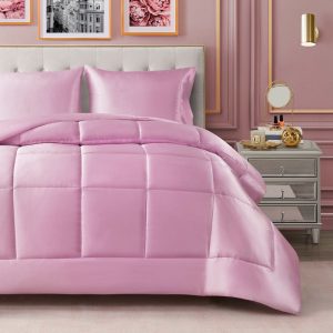 Solid Satin Down Alternative Comforter