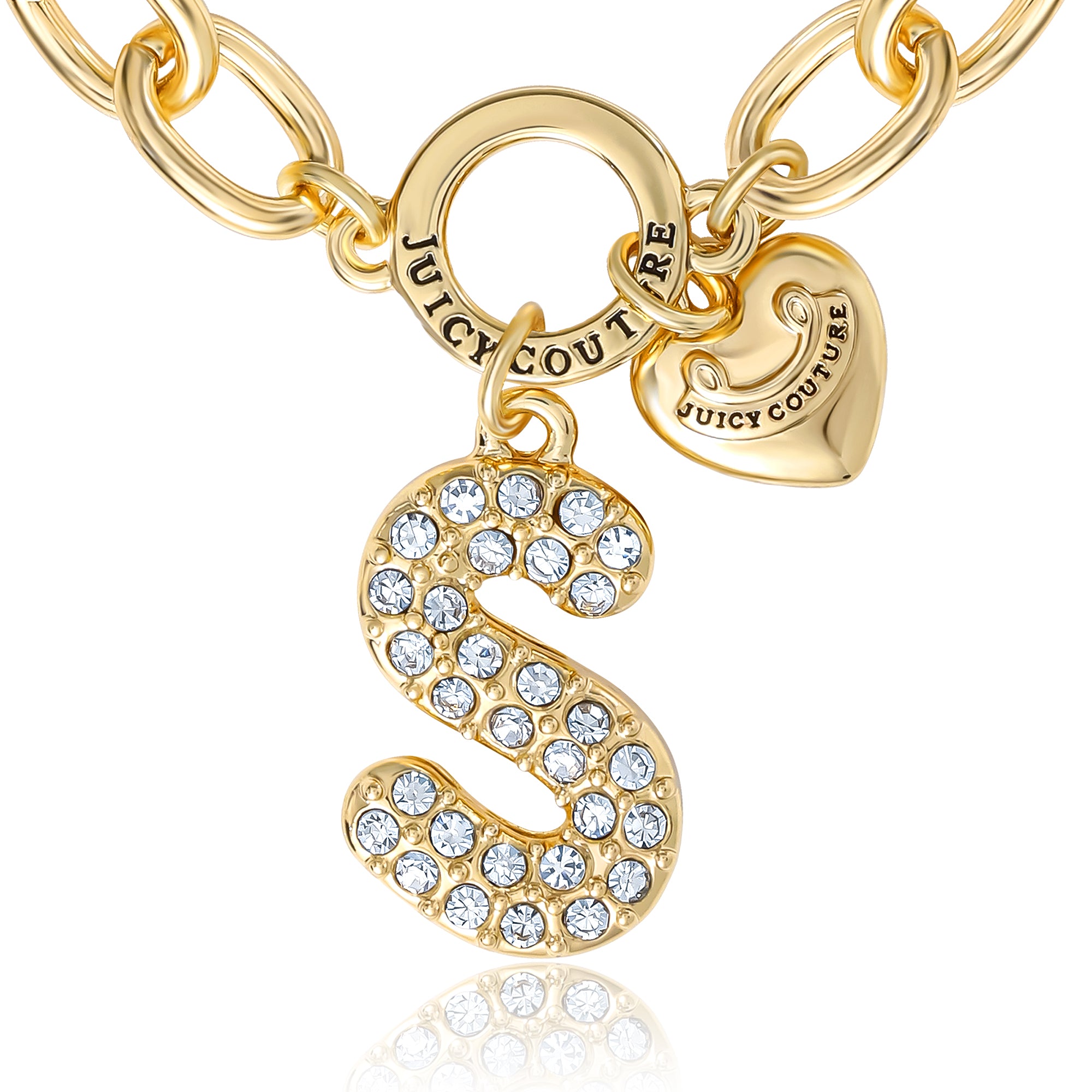 Pav?? Initial Charm Bracelet. Letter S - Image 3