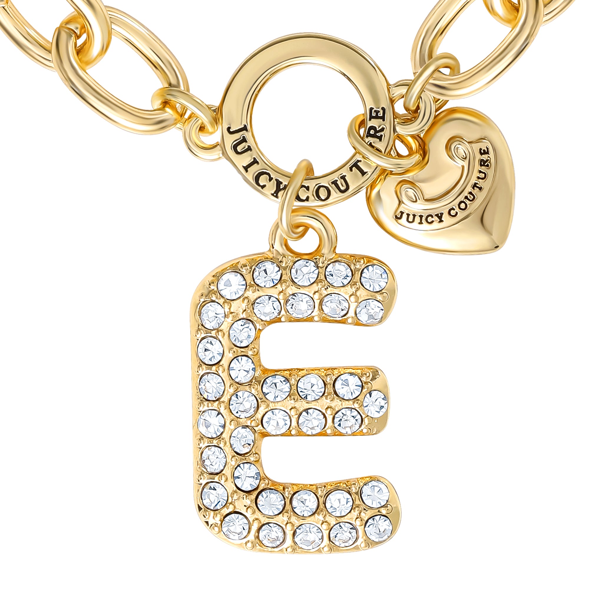 Pav?? Initial Charm Bracelet. Letter E - Image 3