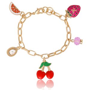 Cherry & Fruit Charm Bracelet