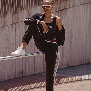 Mixed Logo Cotton Velour Jogger