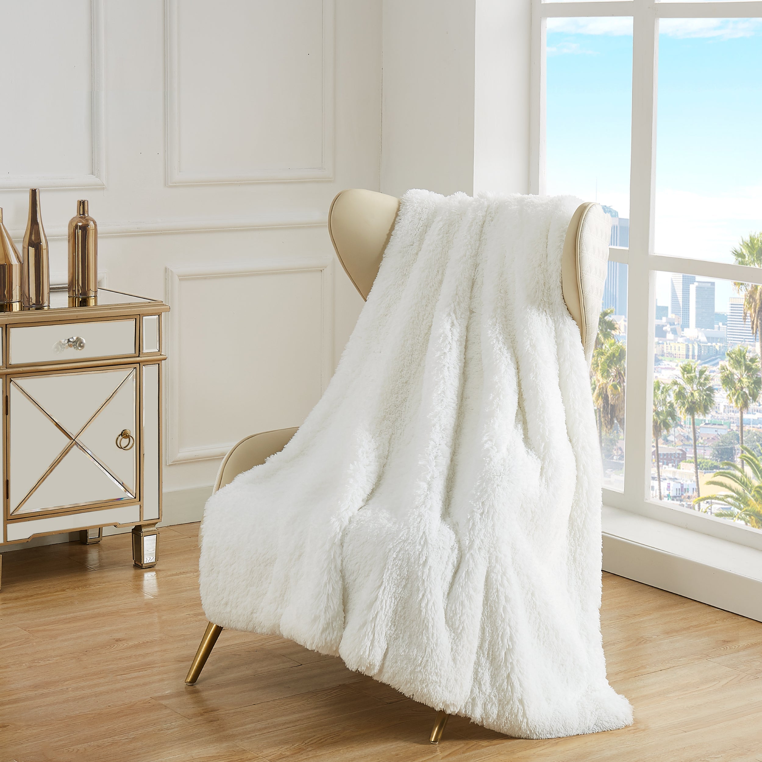 Shaggy Faux Fur Plush Blanket