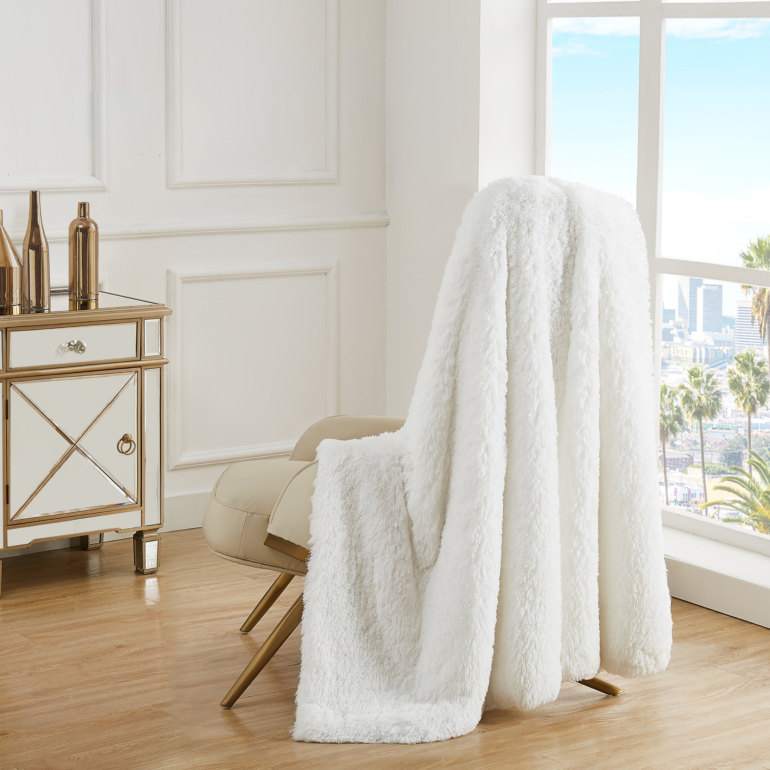 Shaggy Faux Fur Plush Blanket - Image 2