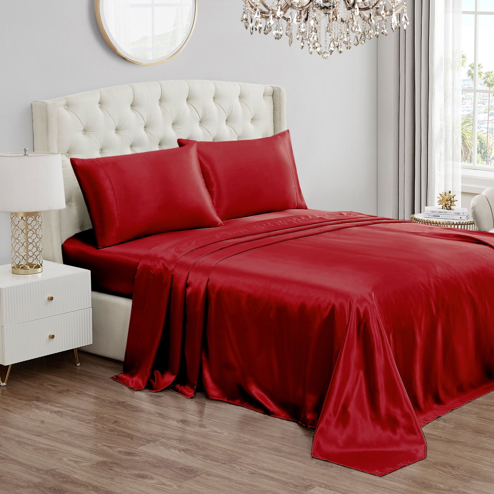 Solid Satin Sheet Set - Image 2