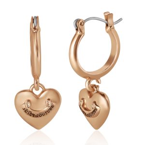 Heart Charm Hoop Earrings