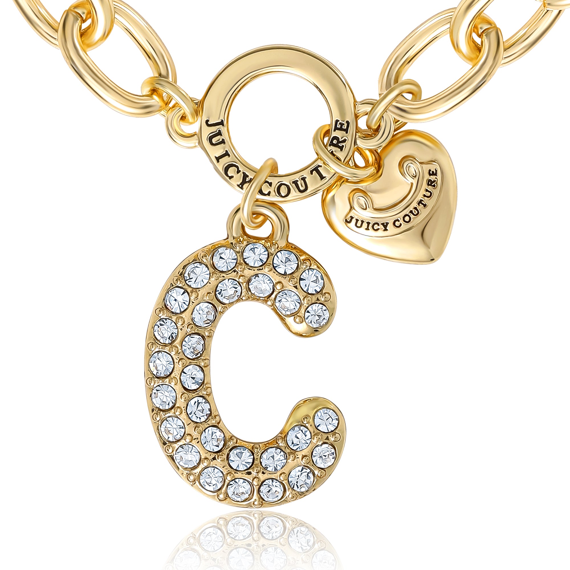 Pav?? Initial Charm Bracelet. Letter C - Image 2