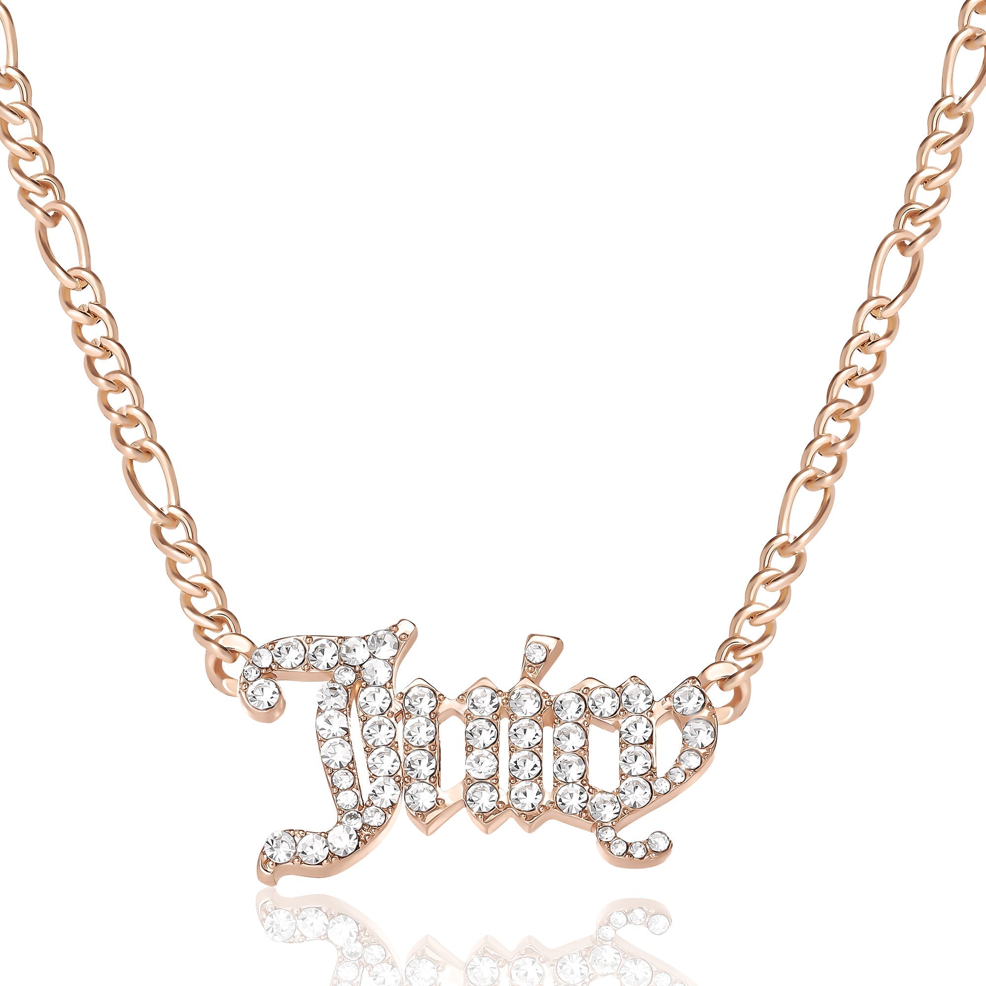 Juicy Script Crystal Chain Necklace