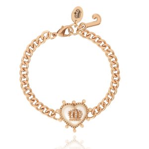 Crown Heart Charm Chain Bracelet