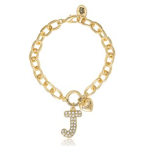 Pav?? Initial Charm Bracelet. Letter J