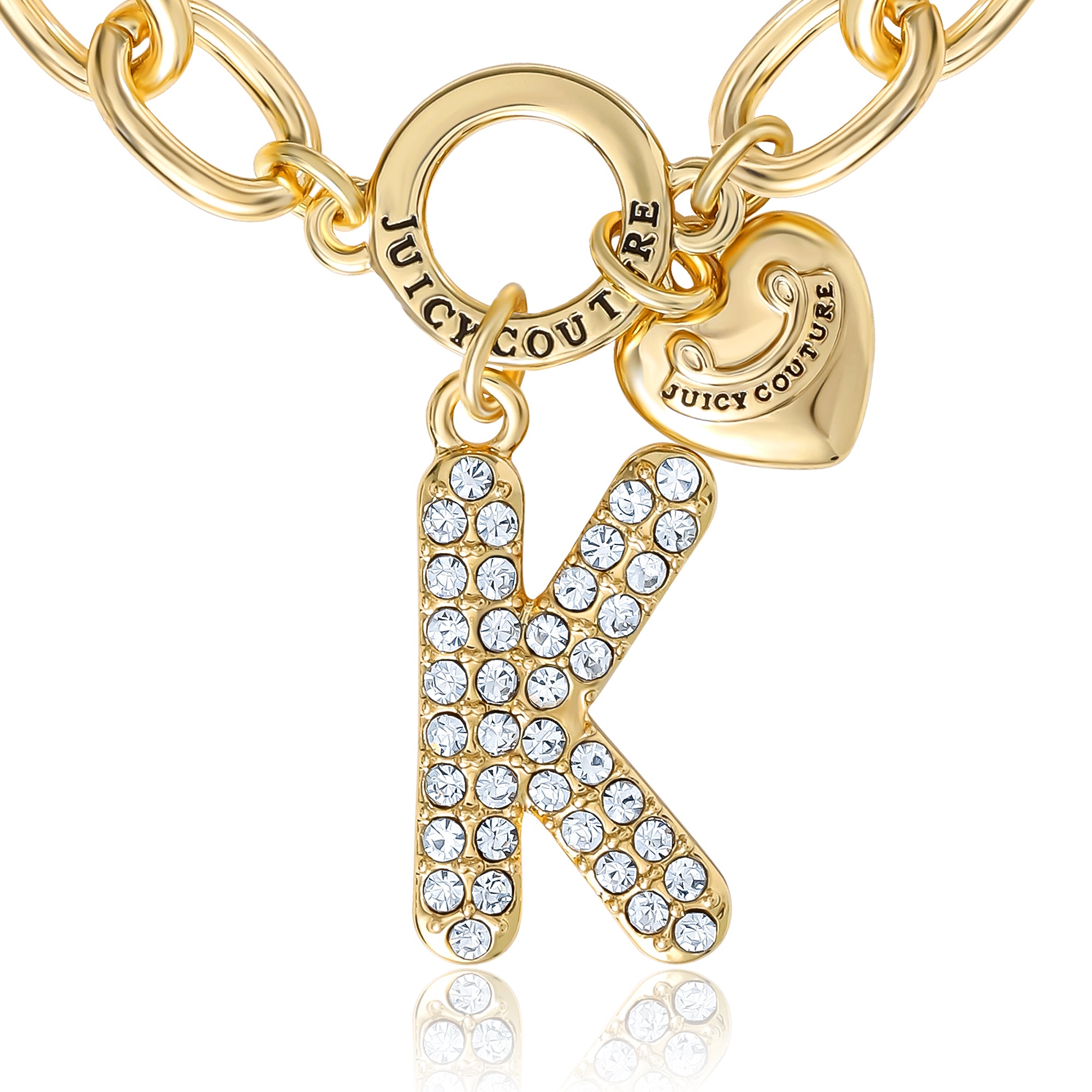 Pav?? Initial Charm Bracelet. Letter K - Image 3