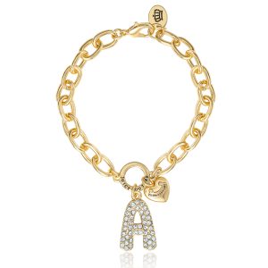 Pav?? Initial Charm Bracelet. Letter A