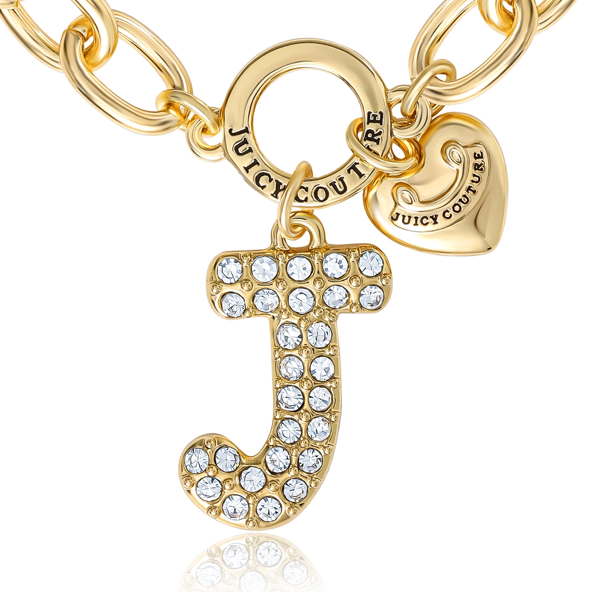 Pav?? Initial Charm Bracelet. Letter J - Image 3